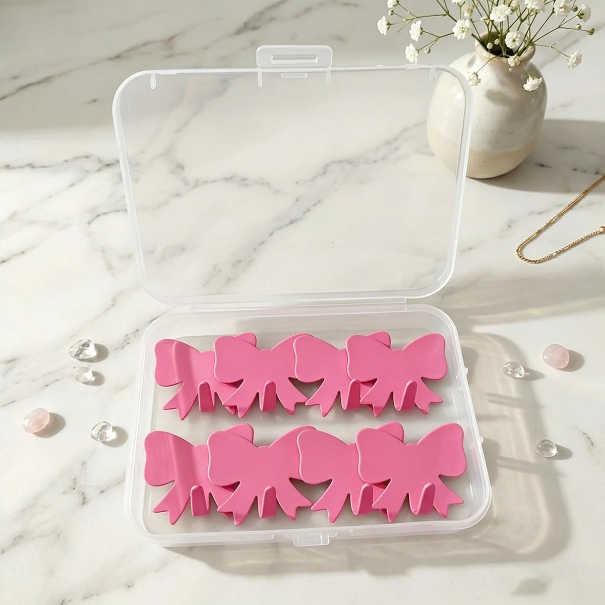 8 Pcs Cute Adhesive Wall Hooks,Small Kawaii Bow Knot Decor Hook for Hanging