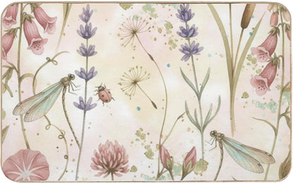 Flannel Quick Dry Bath Mat 16 × 24 Inch, Delicate Botanicallight Pink Flowers No Slip Shower Rug Water Absorbing Bathroom Decor Western Bathroom Rugs Anti-Fatigue Kitchen Mats
