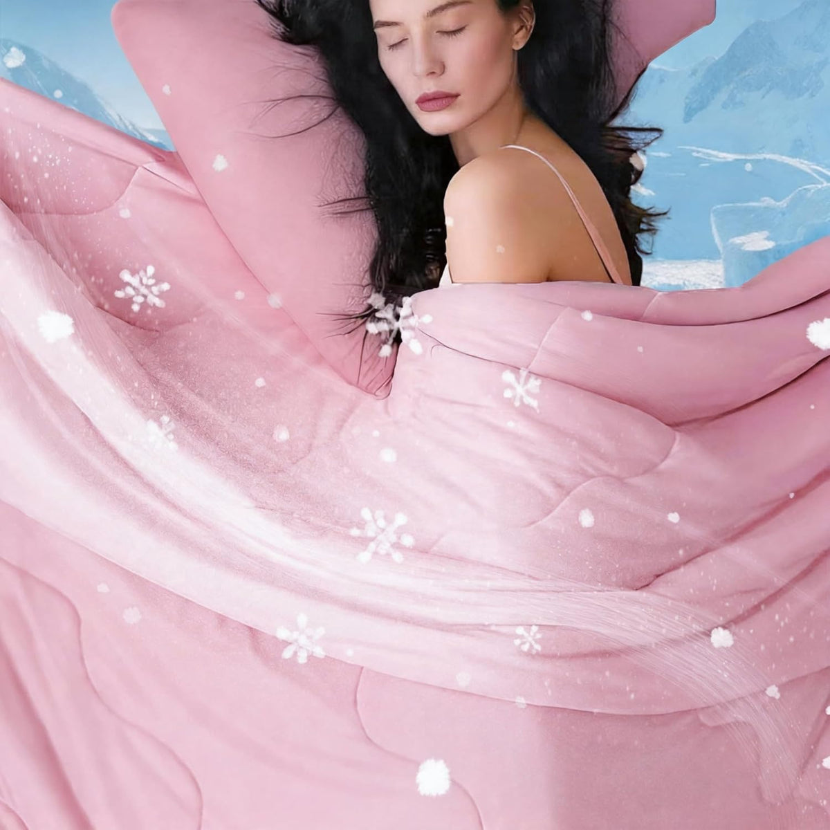Cooling Comforter Queen Size, Blanket with Cooling Pillowcases