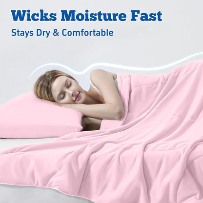 Cooling Comforter Queen Size, Blanket with Cooling Pillowcases