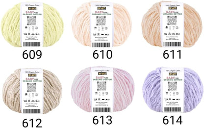 BabyPure Organic Cotton Yarn – 100% Organic Cotton – Made with GOTS Certified Cotton – Soft Baby Yarn – 3 or 6 Skein Pack (3, Warm Peach)