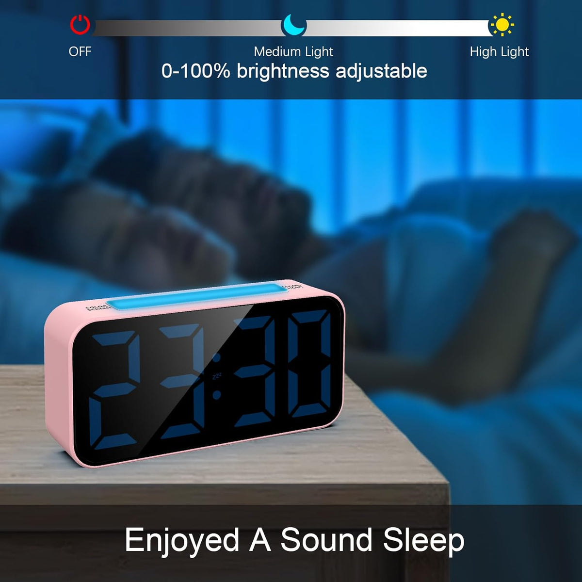 Loud Alarm Clocks for Bedrooms Heavy Sleepers, Digital Clock with Night Light, Large Display, Dual Alarm, Snooze, Dimmable Bedside Alarm Clock for Teens