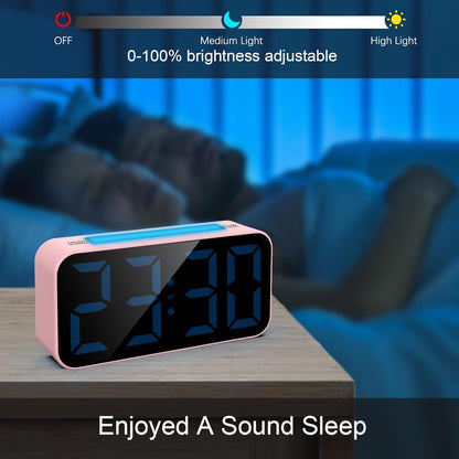 Loud Alarm Clocks for Bedrooms Heavy Sleepers, Digital Clock with Night Light, Large Display, Dual Alarm, Snooze, Dimmable Bedside Alarm Clock for Teens