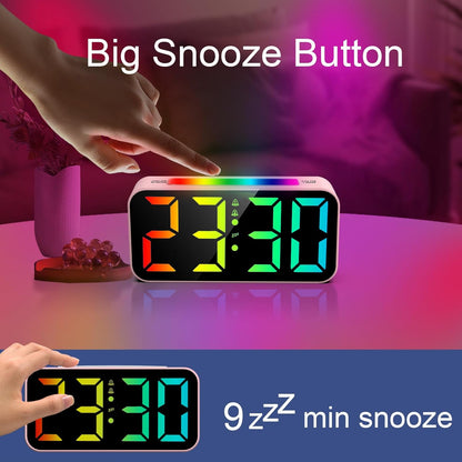 Loud Alarm Clocks for Bedrooms Heavy Sleepers, Digital Clock with Night Light, Large Display, Dual Alarm, Snooze, Dimmable Bedside Alarm Clock for Teens