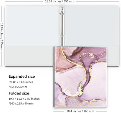 Cute 3 Ring Binder 1 Inch, Letter-Size PVC Cover (Pink Marble)