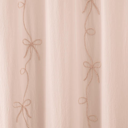 100% Cotton Fabric Shower Curtain for Bathroom, 72 x 72 inches, Blush Sasha Bows