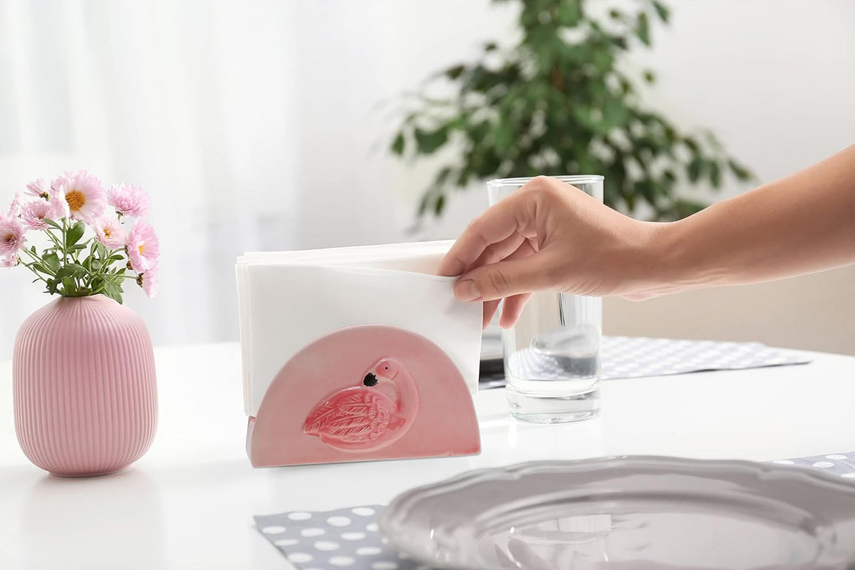 Pink Flamingo Standing Napkin Holder for Table
