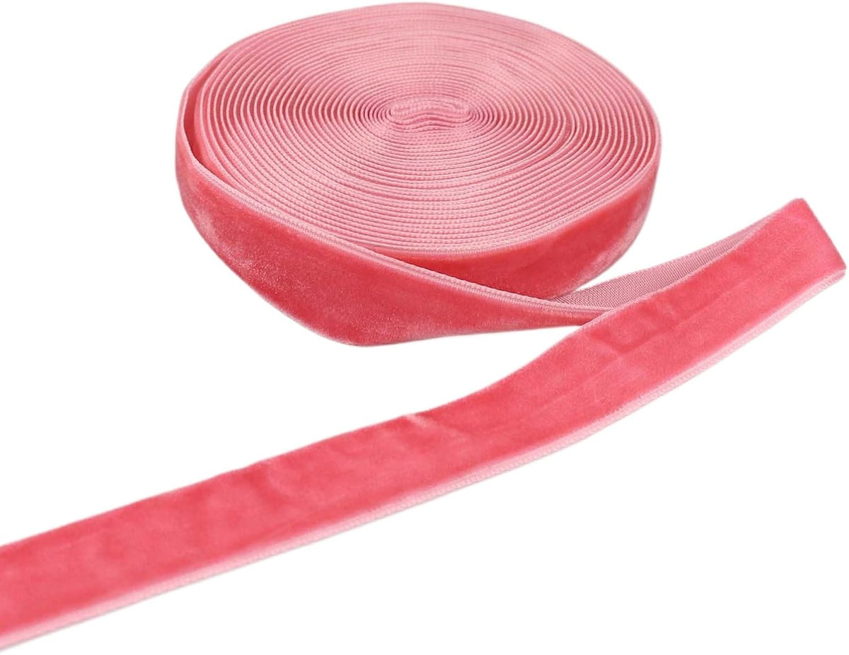 Velvet Ribbon for Gift Wrapping Christmas Decoration (07 (Peach),5/8'' (15mm) x 5 Yards)