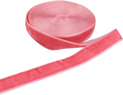 Velvet Ribbon for Gift Wrapping Christmas Decoration (07 (Peach),5/8'' (15mm) x 5 Yards)