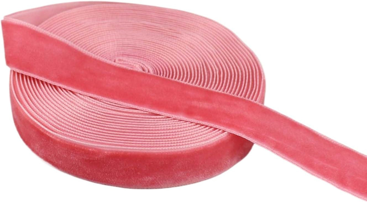 Velvet Ribbon for Gift Wrapping Christmas Decoration (07 (Peach),5/8'' (15mm) x 5 Yards)