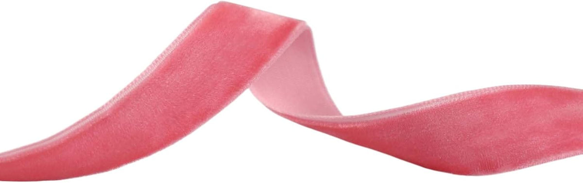 Velvet Ribbon for Gift Wrapping Christmas Decoration (07 (Peach),5/8'' (15mm) x 5 Yards)