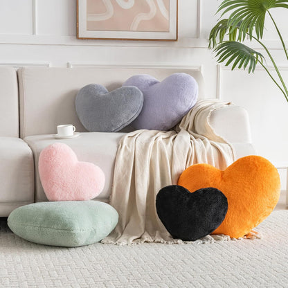 Heart Pillow, Heart Shaped Pillow for Bed Couch, Soft Decorative Heart Throw Pillow, Cute Decorate Pillows, Heart Pillows for Bedroom Living Room (Pink, Mini 12.9"x9.8")