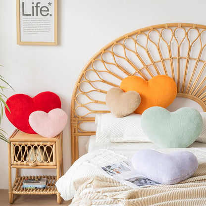 Heart Pillow, Heart Shaped Pillow for Bed Couch, Soft Decorative Heart Throw Pillow, Cute Decorate Pillows, Heart Pillows for Bedroom Living Room (Pink, Mini 12.9"x9.8")