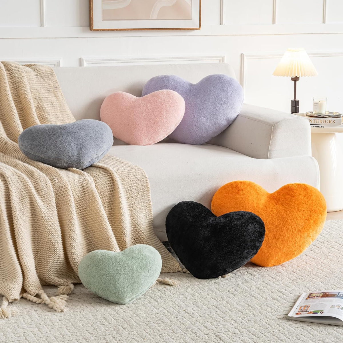 Heart Pillow, Heart Shaped Pillow for Bed Couch, Soft Decorative Heart Throw Pillow, Cute Decorate Pillows, Heart Pillows for Bedroom Living Room (Pink, Mini 12.9"x9.8")