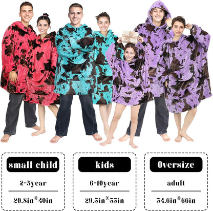 Pink Blanket Hoodie for Women & Teen Girls - Adult Wearable Hooded Blanket Sweatshirt with Giant Pocket, Cozy Fleece Plush Gifts for Women Girls Birthday