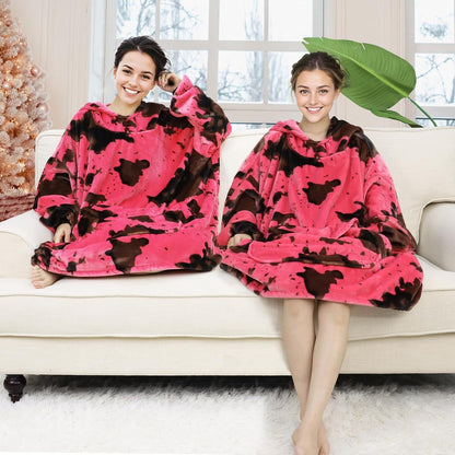 Pink Blanket Hoodie for Women & Teen Girls - Adult Wearable Hooded Blanket Sweatshirt with Giant Pocket, Cozy Fleece Plush Gifts for Women Girls Birthday