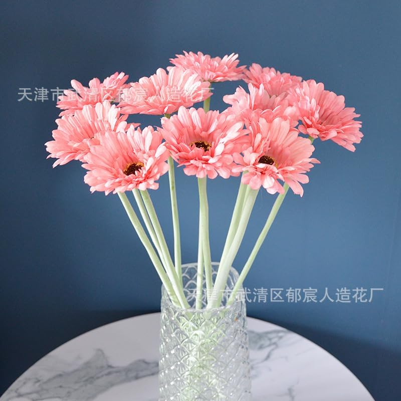 20 Pcs Artificial Daisies Flower Fake Daisy 7.8inch Faux Bouquet Silk Flower for Home Decor, Party, Wedding, and Special Event Decorations (Pink)