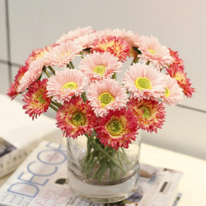 20 Pcs Artificial Daisies Flower Fake Daisy 7.8inch Faux Bouquet Silk Flower for Home Decor, Party, Wedding, and Special Event Decorations (Pink)