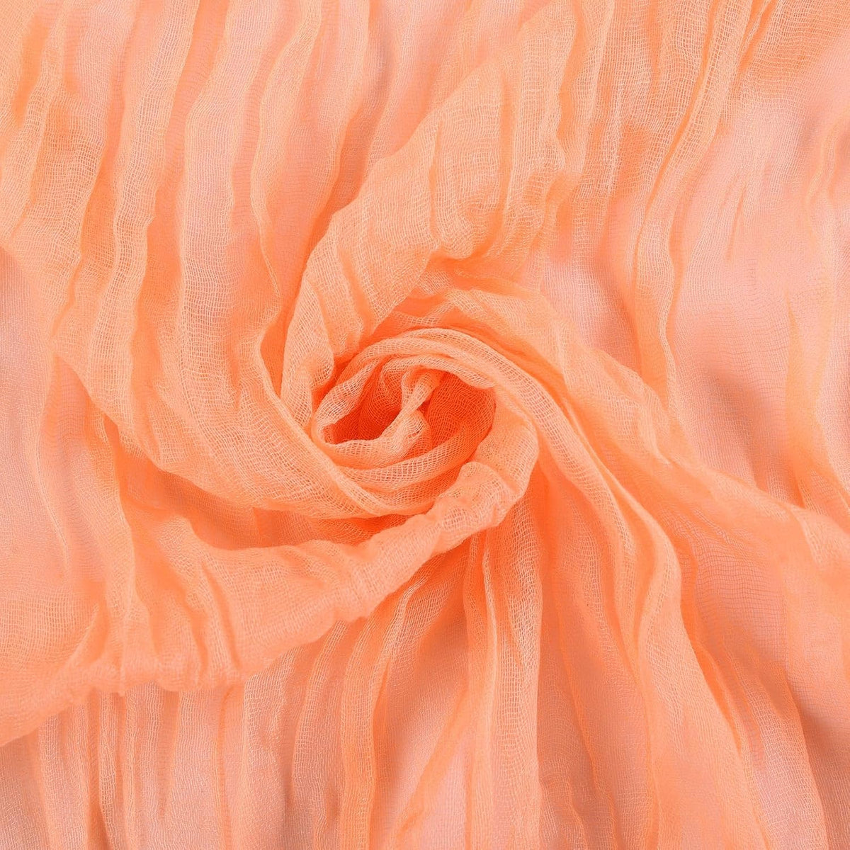 Peach Cheesecloth Table Runner 10FT Boho Gauze Fabric Table Runners 120 Inch Rustic Sheer Cheese Cloth Table Decorations for Wedding Bridal Home Decor Holiday Decor