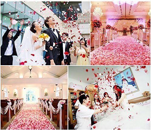 1000 Pcs Artificial Silk Rose Petals Decoration Wedding Party Color Light Pink & White