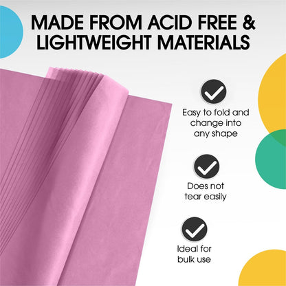 Party Solids Pink Tissue Paper for Gift Bags 15" X 20" 480 Sheets