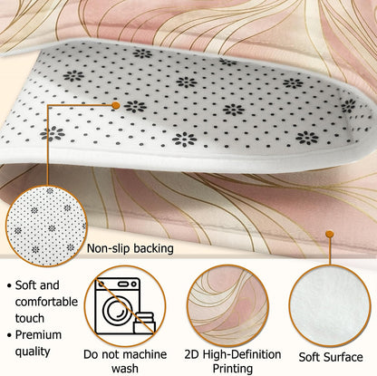 Swirls Area Rug, Modern Abstract Lines Curves None Peach Non-Slip Aesthetic Rectangle Home Floor Carpet Rugs for Living Room Bedroom Kitchen Hallway Decor 4' X 6'