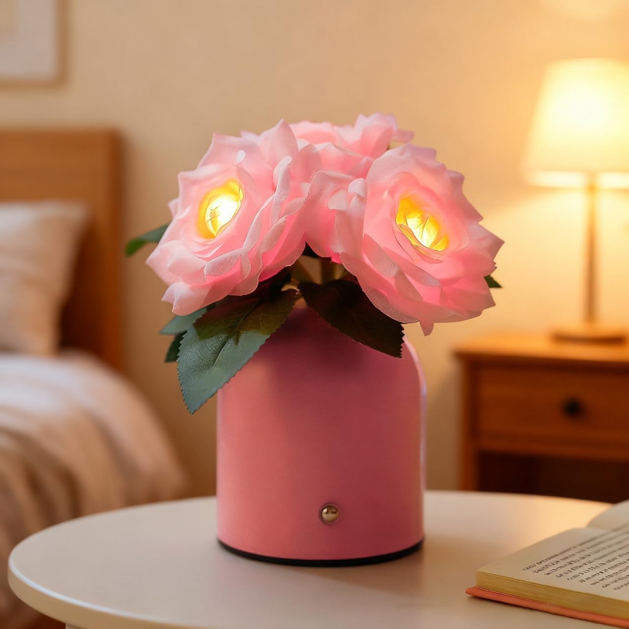 Flower Lamp Gifts for Birthday Christmas Valentines Mothers Day Gifts for Women Mom Grandma Girlfriend Friend Wife Anniversary Birthday, Bedroom Bar Coffee Shop Decor (Rose-Pink-Flower)