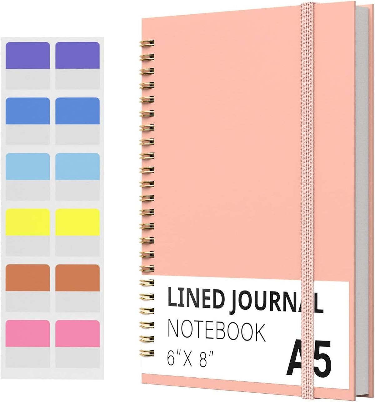 Spiral Notebook, Hardcover Notebook for School & Work, Lined Journal Notebook for Men & Women,120 Pages A5(6 “x8”) (Pink)