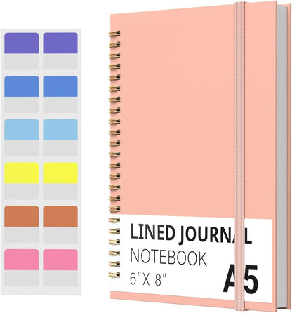 Spiral Notebook, Hardcover Notebook for School & Work, Lined Journal Notebook for Men & Women,120 Pages A5(6 “x8”) (Pink)