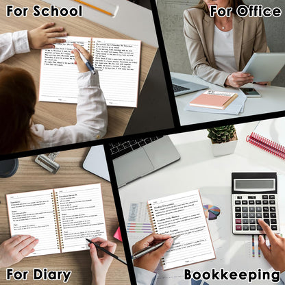 Spiral Notebook, Hardcover Notebook for School & Work, Lined Journal Notebook for Men & Women,120 Pages A5(6 “x8”) (Pink)