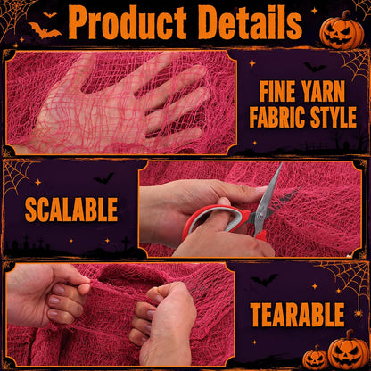 9 Pack Halloween Creepy Cloth, 72'' x 30'' Spooky Gauze Decoration