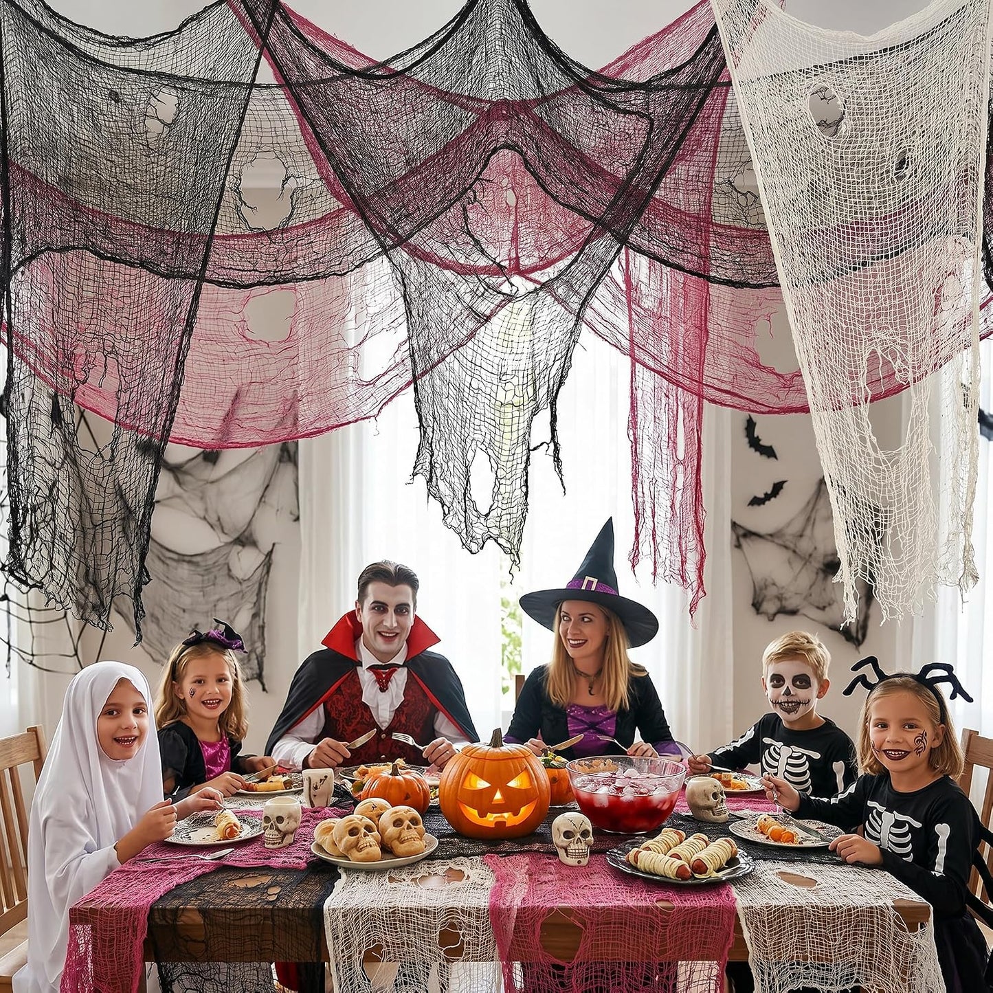 9 Pack Halloween Creepy Cloth, 72'' x 30'' Spooky Gauze Decoration