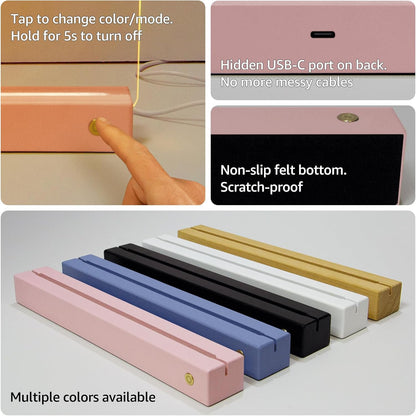 LED Note Board with Colors, Acrylic Dry Erase Board with Light, Clear Monthly/Weekly Calendar, Led Drawing Board for Kids with Stand, Markers, Adapter, Holiday Trend Gift (Pink)