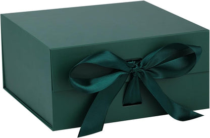 OEMVALATY Small Gift Box,6x6x3 Inches Green Gift Boxes with Lids for Presents with Magnetic Closure and Ribbon for Wedding,Birthday