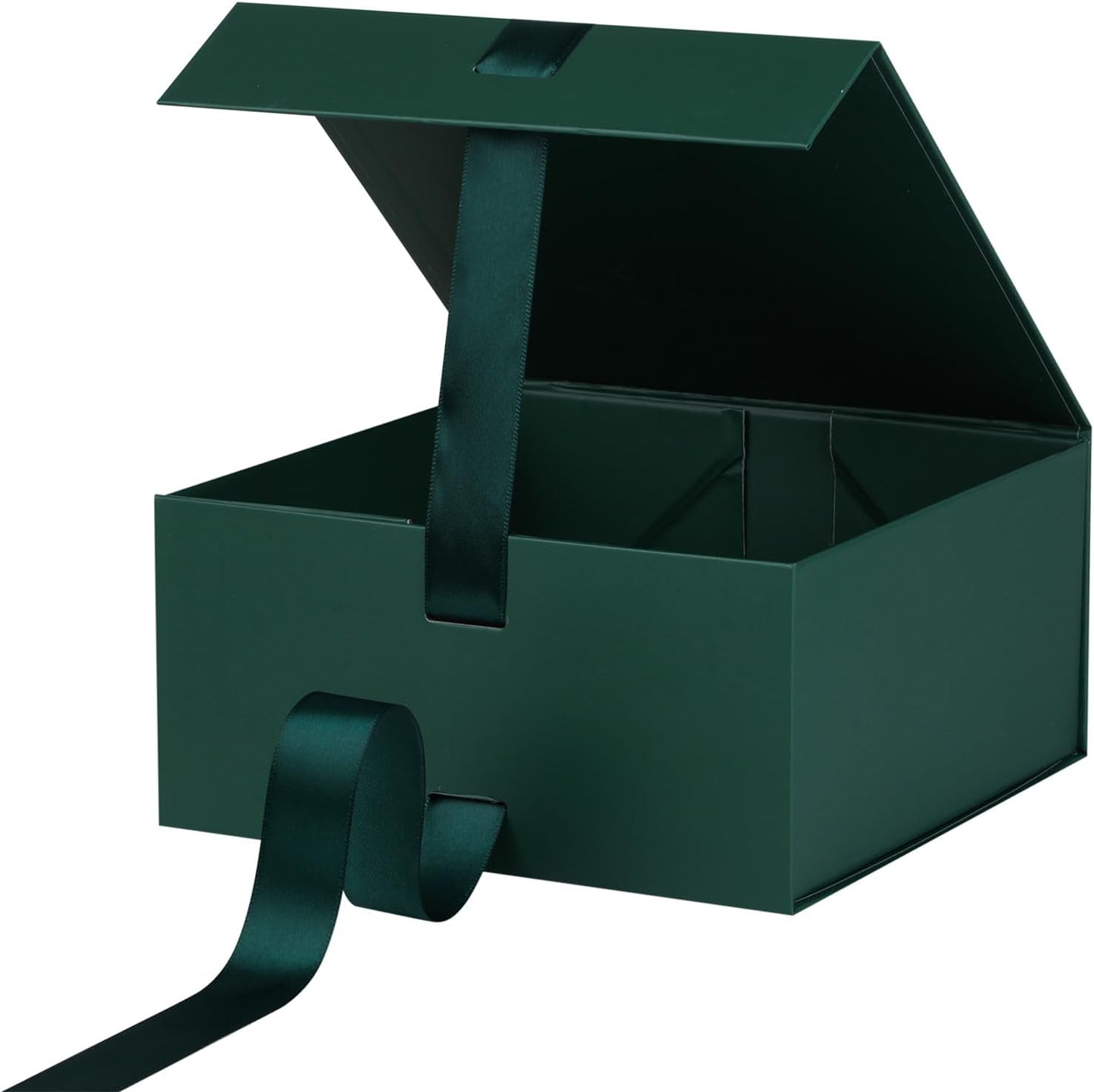 OEMVALATY Small Gift Box,6x6x3 Inches Green Gift Boxes with Lids for Presents with Magnetic Closure and Ribbon for Wedding,Birthday