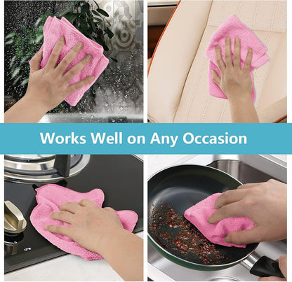 50PK Microfiber Cleaning Cloth, Cleaning Rag for Home, 11.5x11.5in