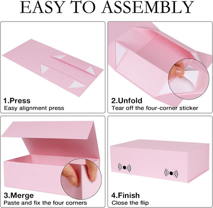 LFBOX Pink Gift Box with Magnetic Lid 1 Pack