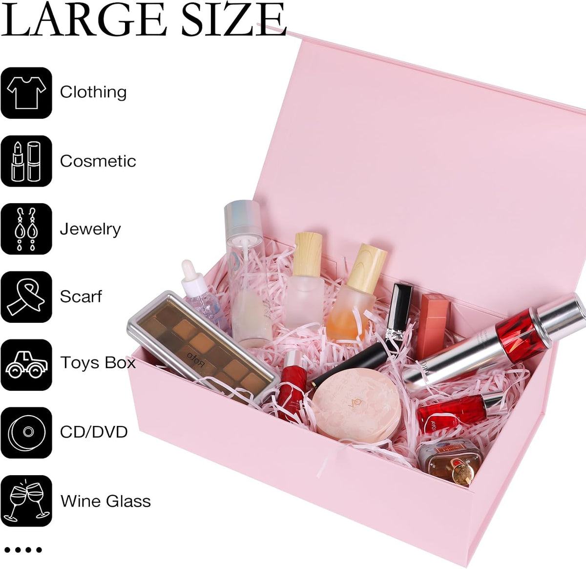 LFBOX Pink Gift Box with Magnetic Lid 1 Pack