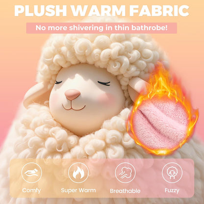Long Robes For Women Floor Length, Fluffy Fleece Warm Cozy Hooded Bathrobe Plush Luxury Plus Size Winter Housecoat