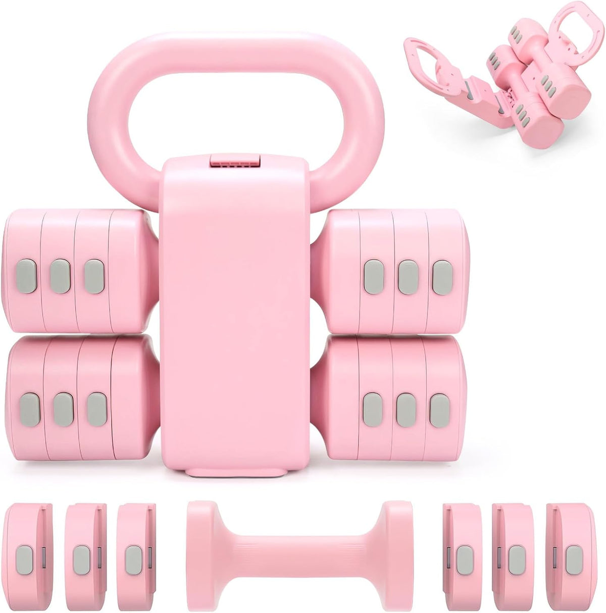Adjustable 2-in-1 Convertible Kettlebell & Dumbbells