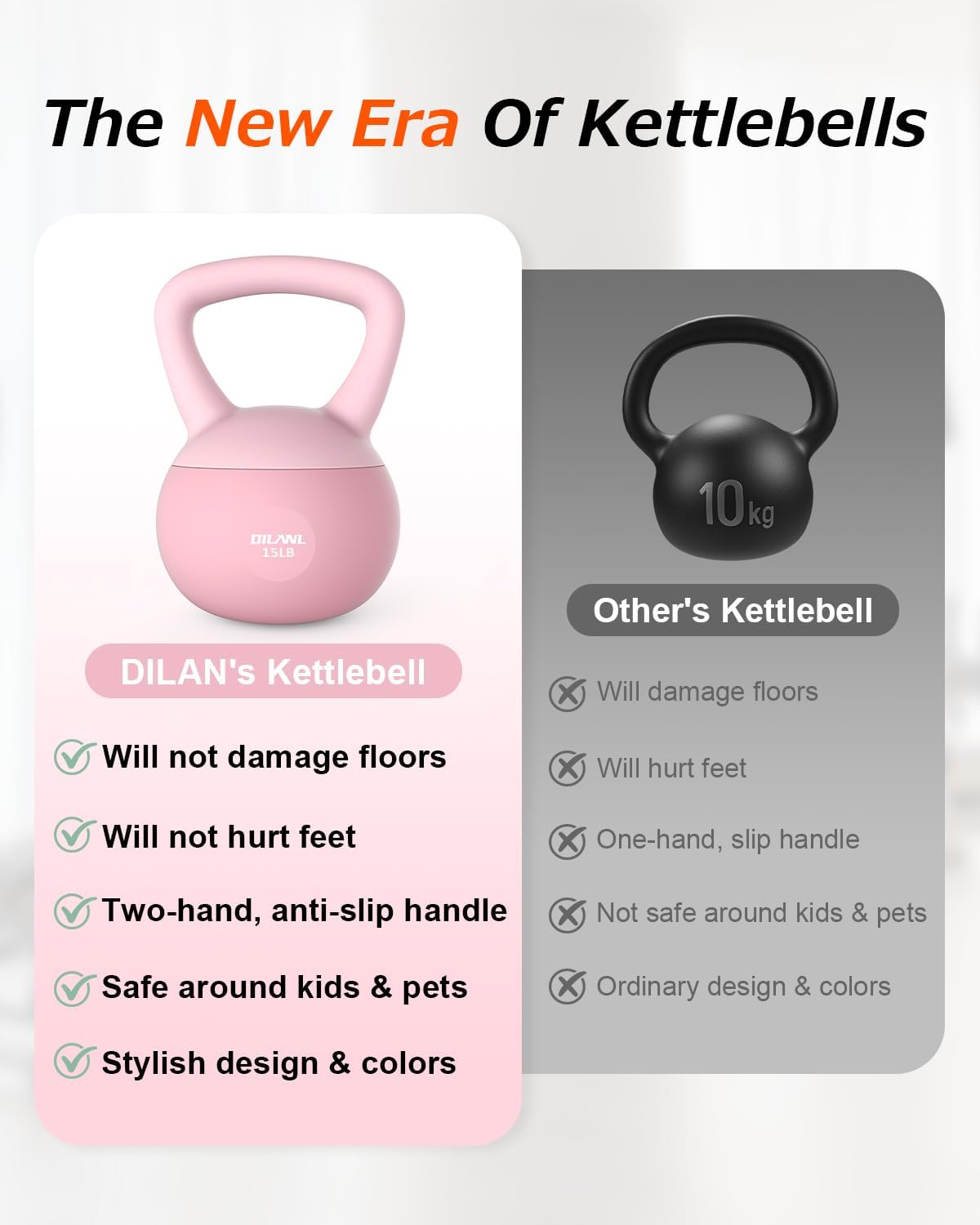 Soft Kettlebell, Safe Strength Training Kettle bell,Cushioned Impact Weight