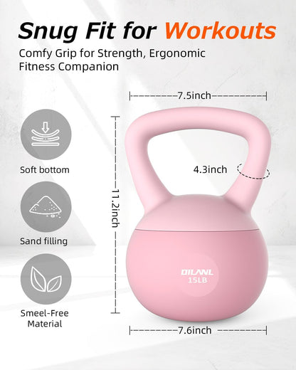 Soft Kettlebell, Safe Strength Training Kettle bell,Cushioned Impact Weight