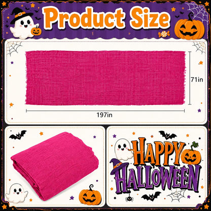197"x71" Pink Halloween Scary Gauze, Spooky Cloth Party Decoration