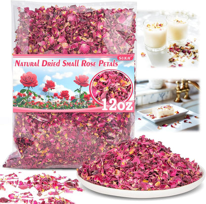 12oz Dried Rose Petals - Red Pink Flower Petals for Soap Candle Crafts