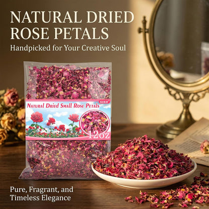 12oz Dried Rose Petals - Red Pink Flower Petals for Soap Candle Crafts
