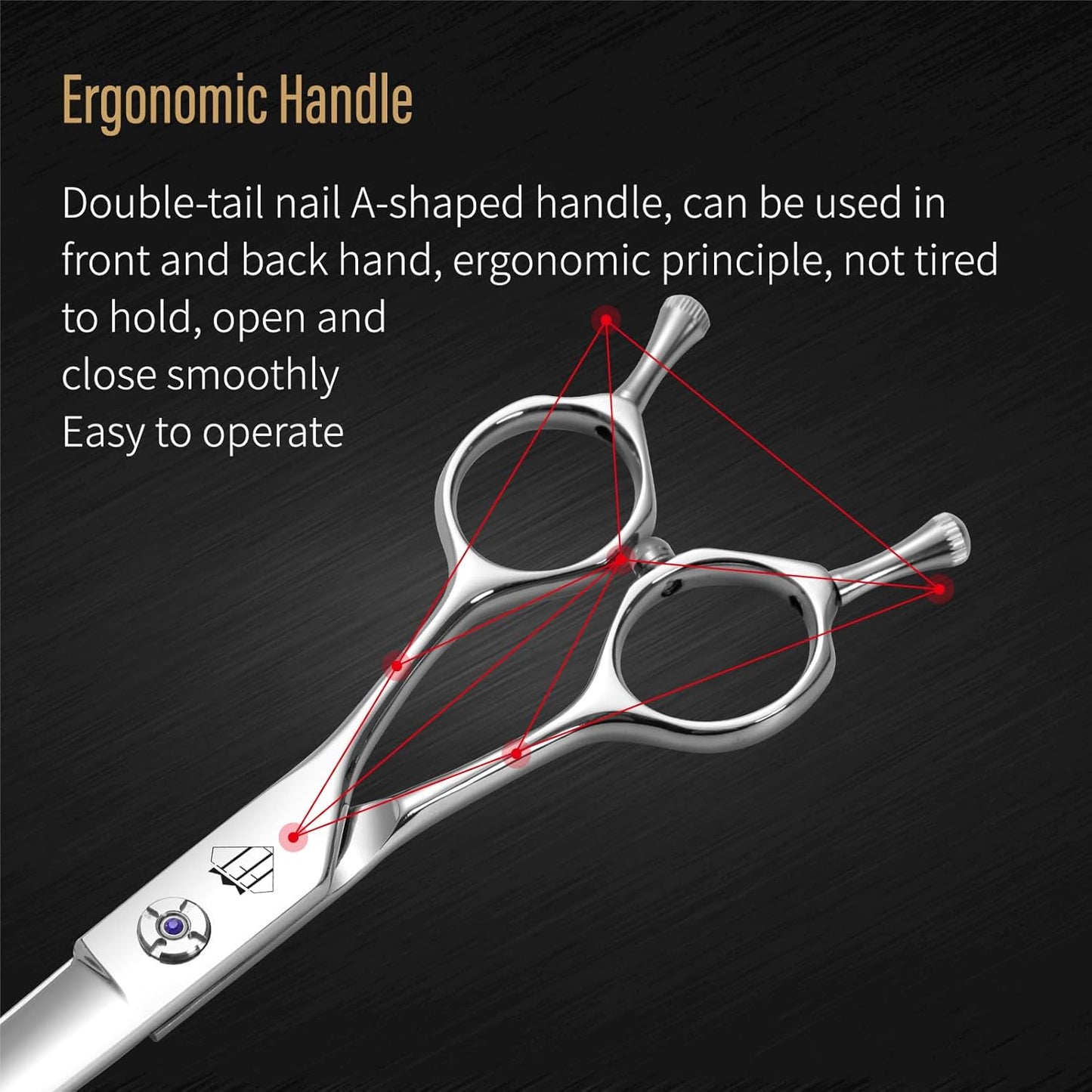 Fenice Professional Pet Grooming Scissors, High-End Dog Hair Cutting Shears with Ergonomic Handle, Super Hard Alloy Steel, CNC Precision Craftsmanship (Curved, 7.0")