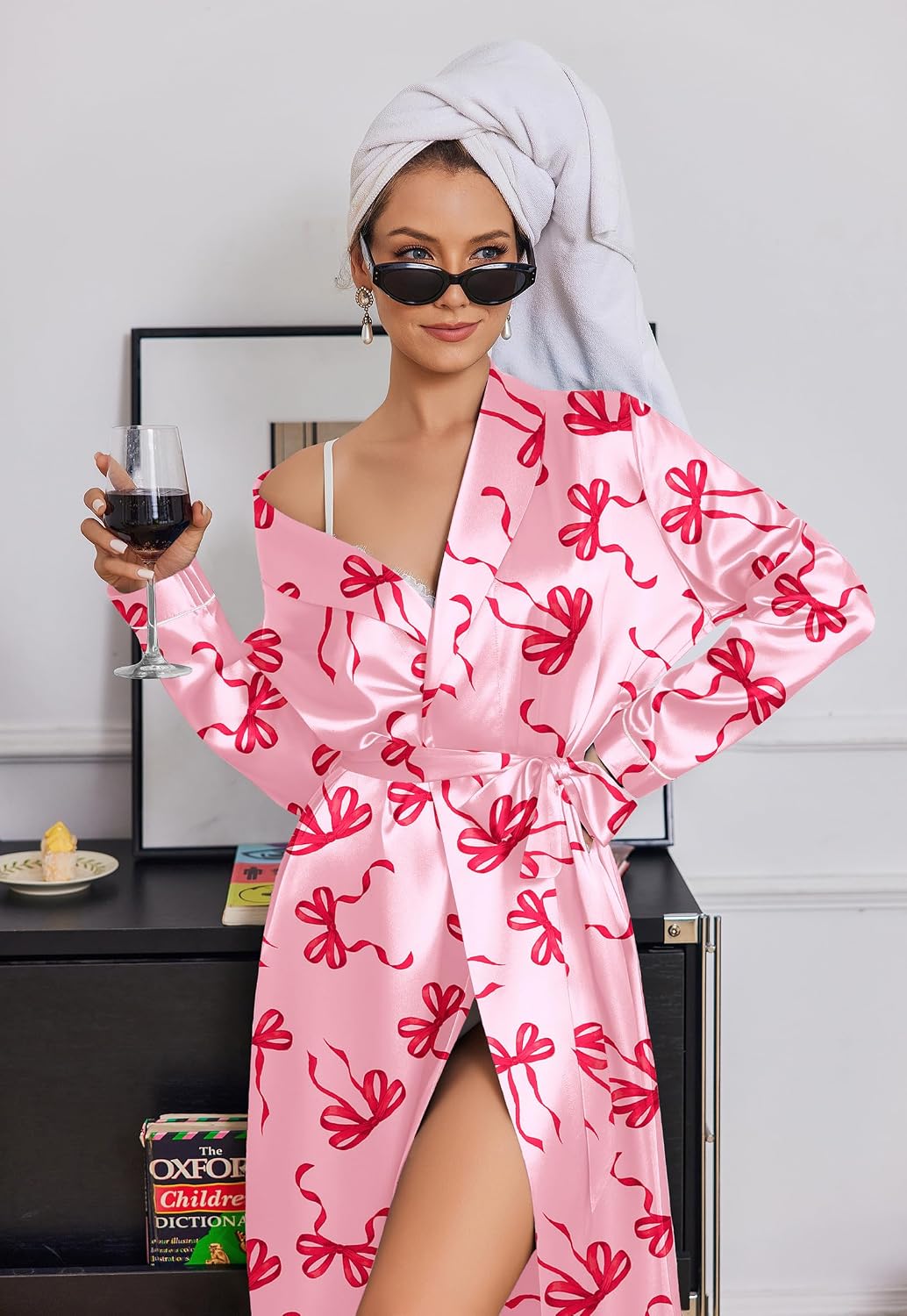 Silk Robes for Women Long Satin Kimono Bathrobe Sexy Bridal Robe