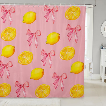 Pink Bow Kids Shower Curtain for Bathroom Decor Boys 72"x72"