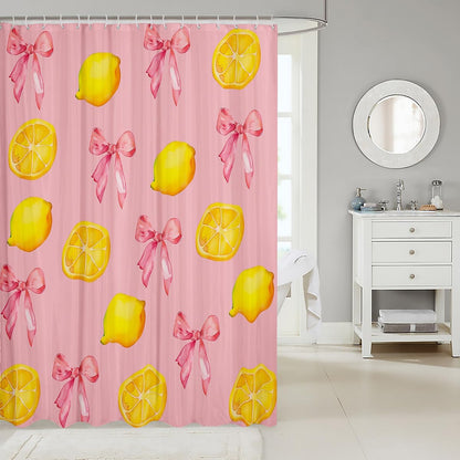 Pink Bow Kids Shower Curtain for Bathroom Decor Boys 72"x72"