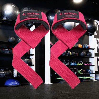 Padded Cotton Lifting Straps with NeoTek Cushioned Wrist, 21.5 Inch Length, 1.5 Inch Width, Pair, Weightlifting Wrist Straps for Deadlifts and Strength Training